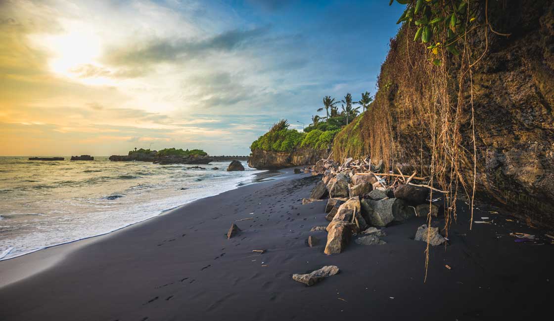 You can find beaches with black sand in Bali!