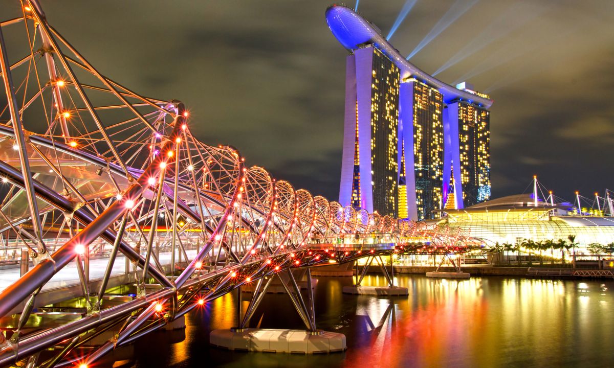 Helix Bridge, Marina Bay area, Singapore